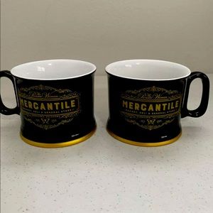 Pioneer Women Mercantile Coffee Mugs - Set of 2 Black and Gold